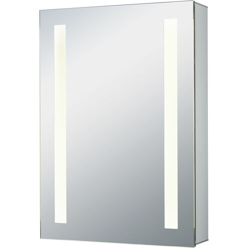 Lux 27.6 X 19.7 inch Mirror with Brushed Aluminum Wall Mirror Cabinet