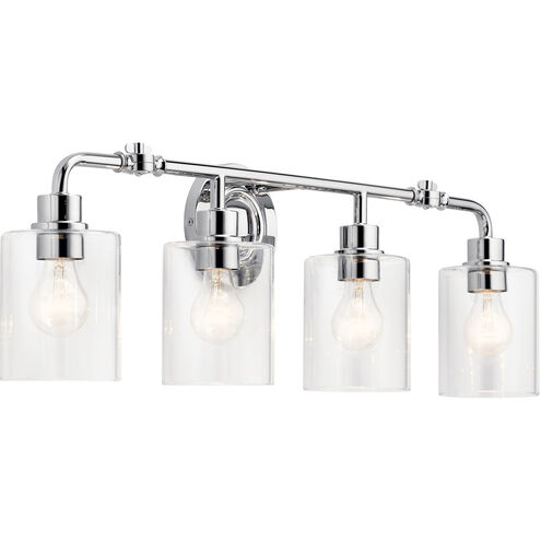 Gunnison 4 Light 34 inch Chrome Wall Mt Bath 4 Arm Wall Light
