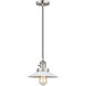 Franklin Restoration Halophane 1 Light 8.5 inch Brushed Satin Nickel Mini Pendant Ceiling Light in Incandescent, Matte White Halophane Glass