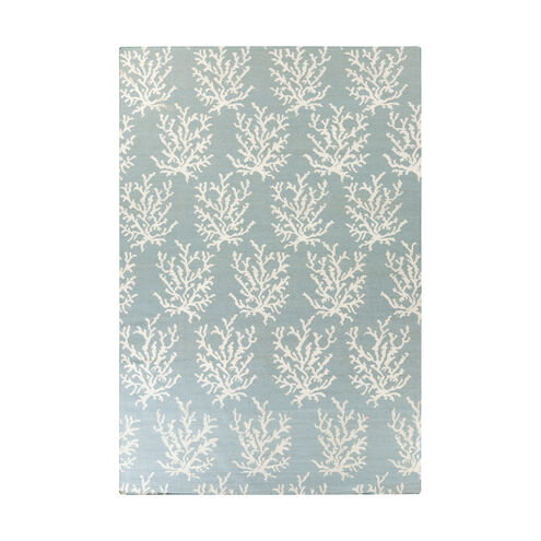 Atlantic 132 X 96 inch Aqua/Ivory Rugs, Wool