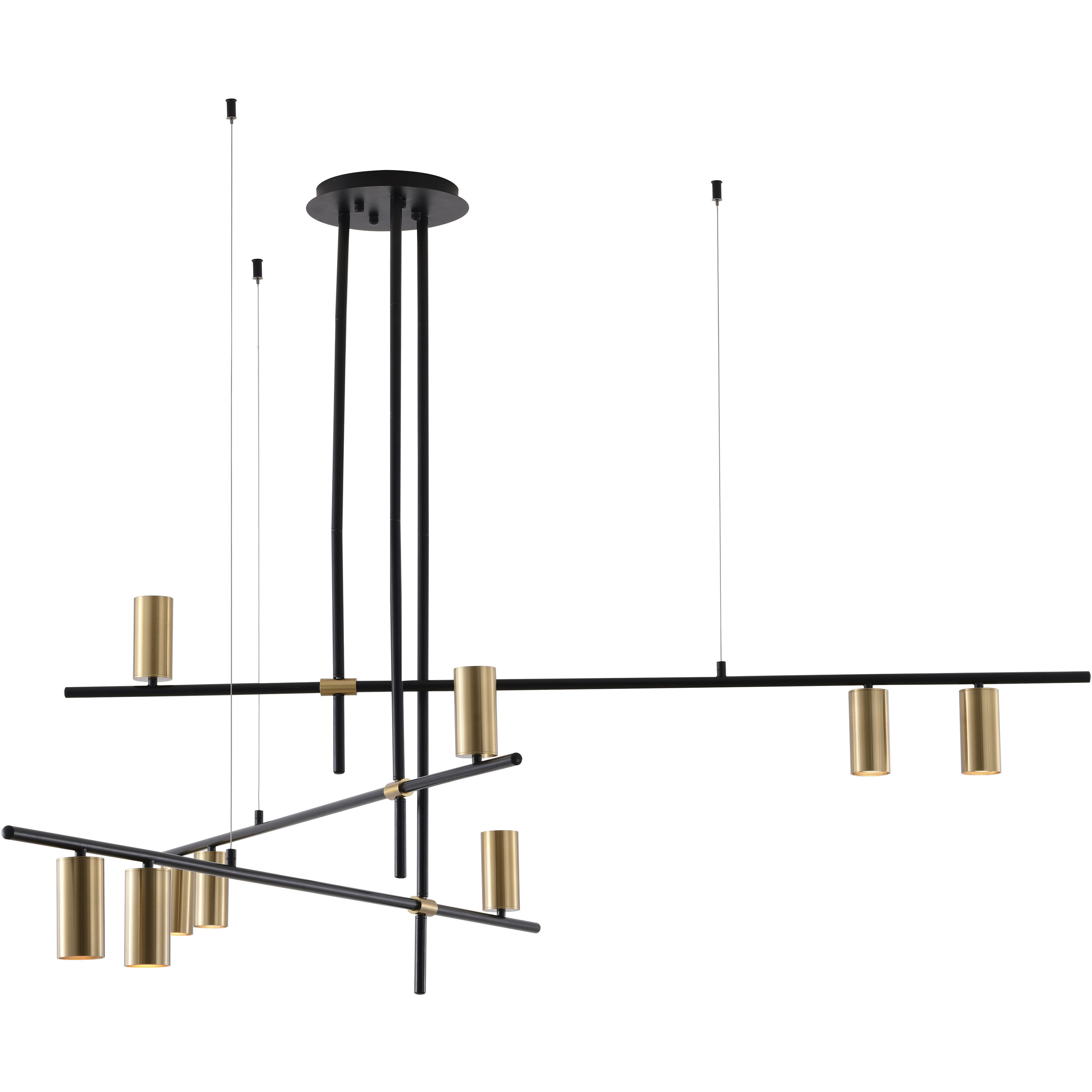 Canada LED 55.1 inch Black and Gold Chandelier Ceiling Light