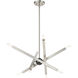 Monaco 8 Light 23 inch Brushed Nickel with Black Chrome Finish Accent Chandelier Ceiling Light