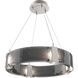 Parallel LED 23.9 inch Beige Silver Chandelier Ceiling Light in 3000K LED, Metallic Beige Silver, Smoke Granite, Ring