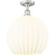 Ballston White Venetian 1 Light 13.75 inch Semi-Flush Mount