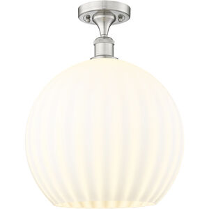 Ballston White Venetian 1 Light 13.75 inch Semi-Flush Mount