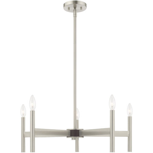 Copenhagen 5 Light 25 inch Brushed Nickel Chandelier Ceiling Light