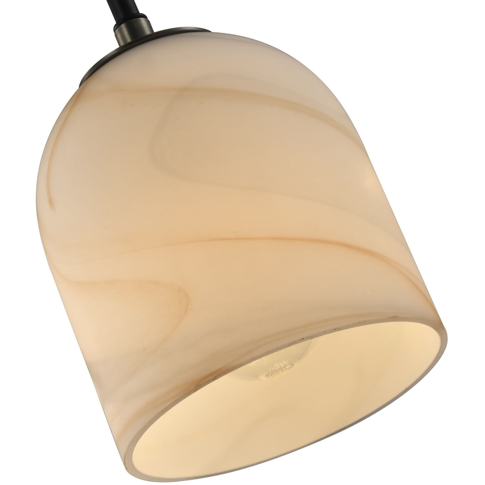 Crema 1 Light 4.72 inch Black and Brushed Brass Pendant Ceiling Light