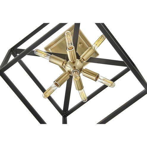 Lisa McDennon Aros 7 Light 13 inch Black with Warm Brass Indoor Pendant Ceiling Light, Convertible to Semi-Flush