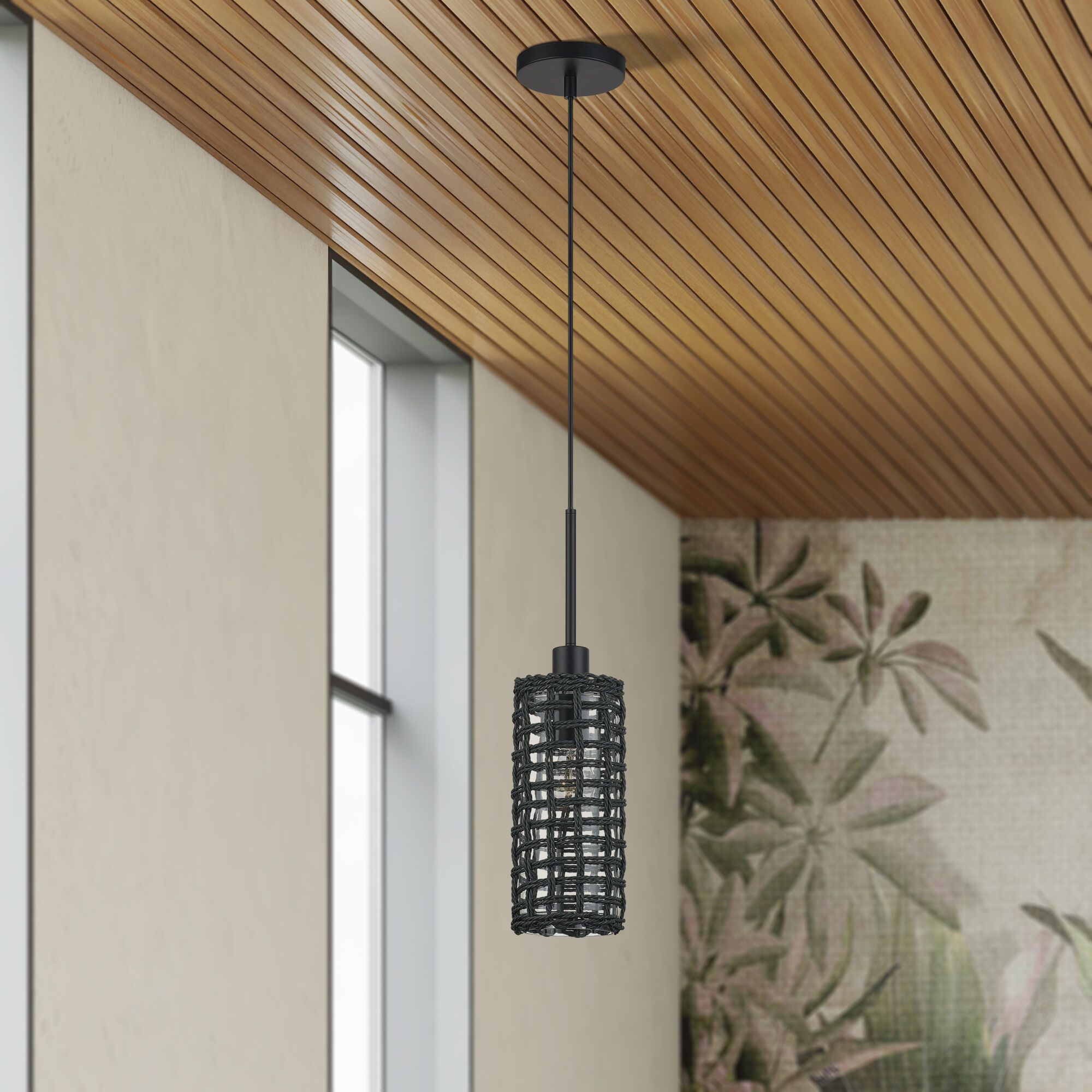Twinewell 1 Light 5.13 inch Black Mini Pendant Ceiling Light