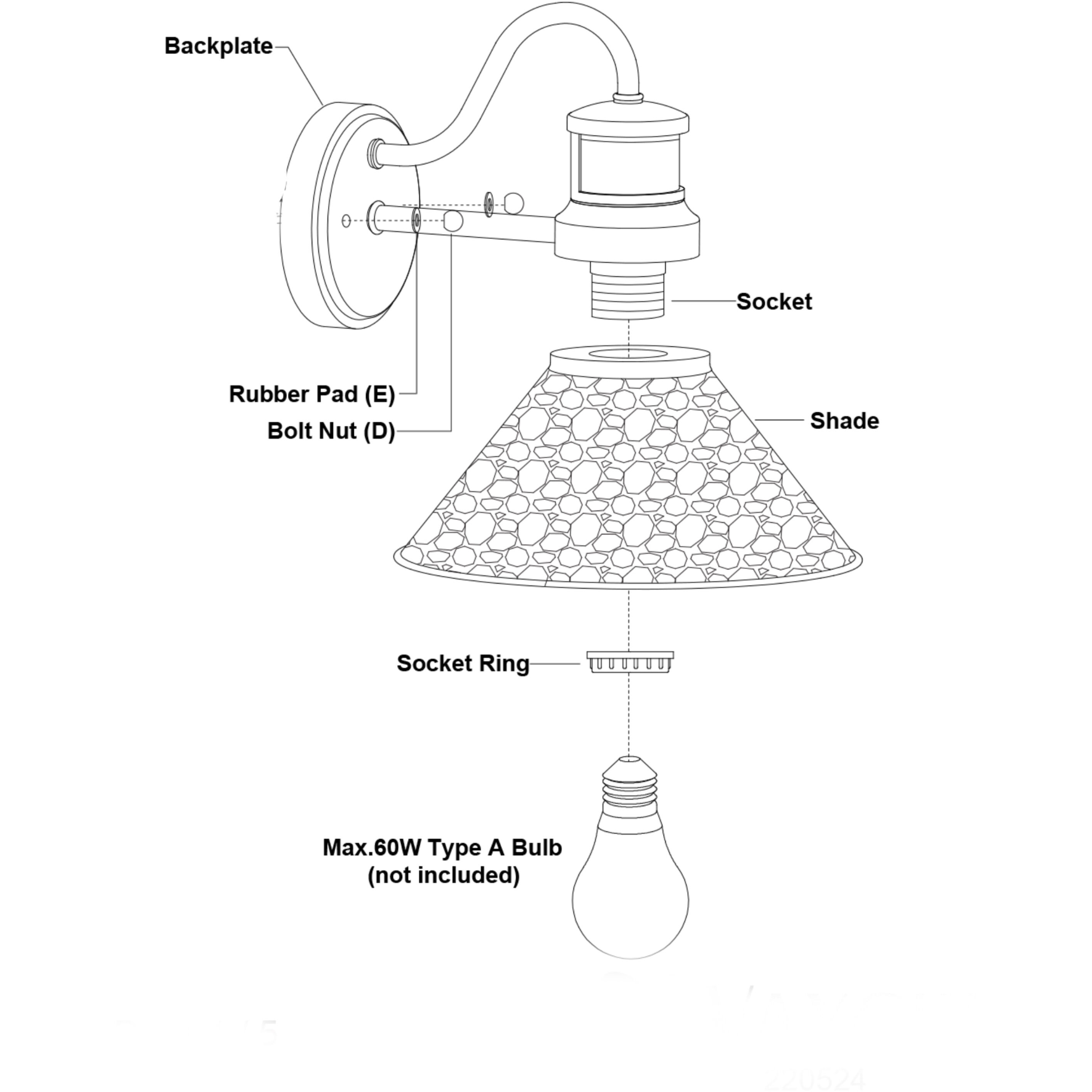 Outland Aged Iron and Light Gold Outdoor Motion Sensor