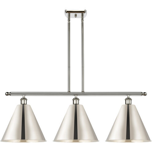 Ballston Cone 3 Light 39 inch Polished Nickel Island Light Ceiling Light