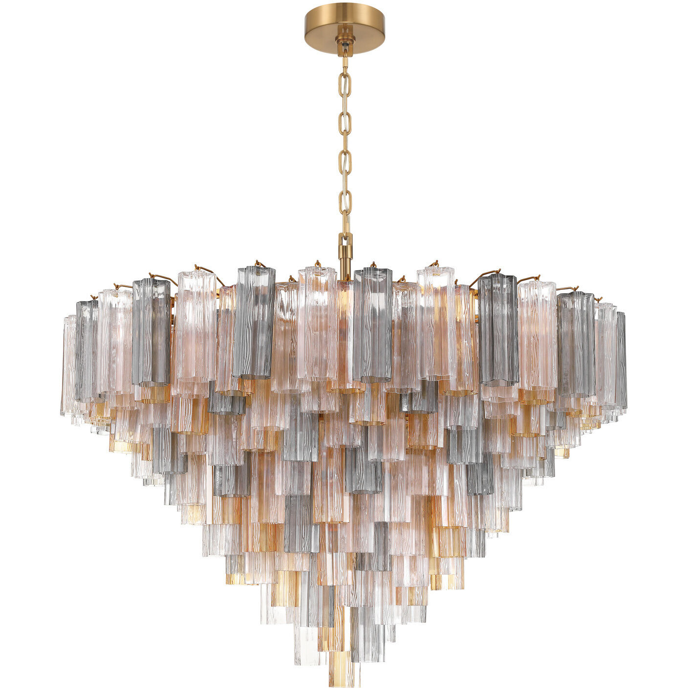 Addis 28 Light 49 inch Aged Brass Chandelier Ceiling Light