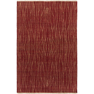 Scarlet 108 X 72 inch Red / Beige Handmade Rug