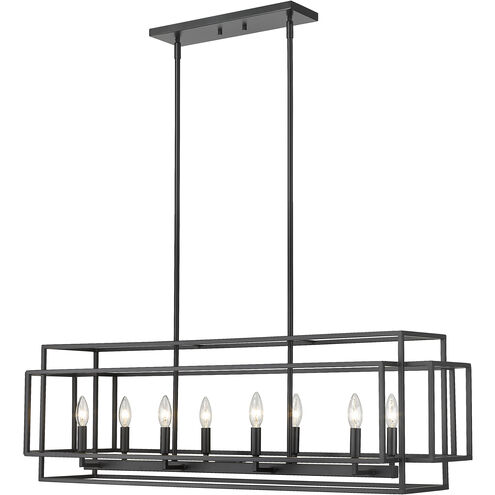 Titania 8 Light 44 inch Matte Black Linear Chandelier Ceiling Light