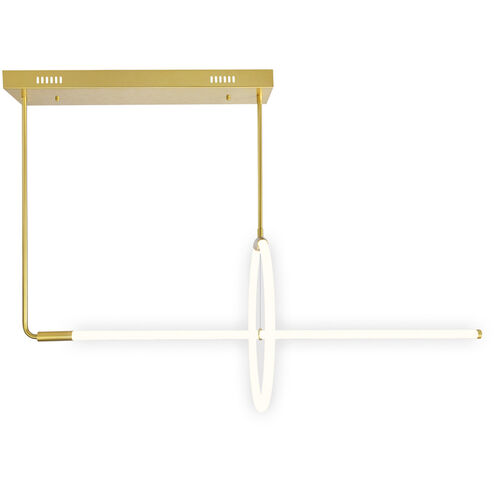 Hoops LED 16 inch Satin Gold Chandelier Ceiling Light