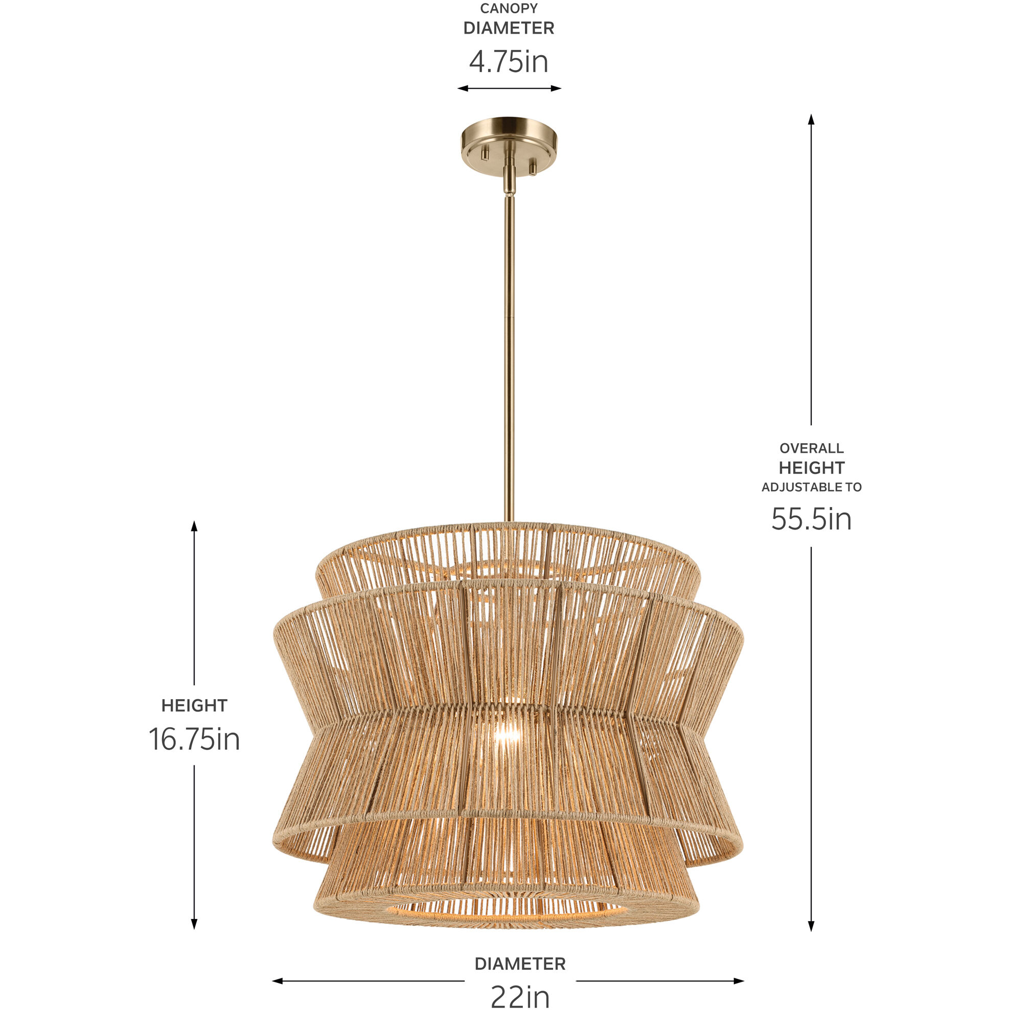 Ophira 1 Light Champagne Bronze Pendant Ceiling Light