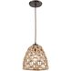 Coastal Inlet 1 Light 9 inch Oil Rubbed Bronze Pendant Ceiling Light