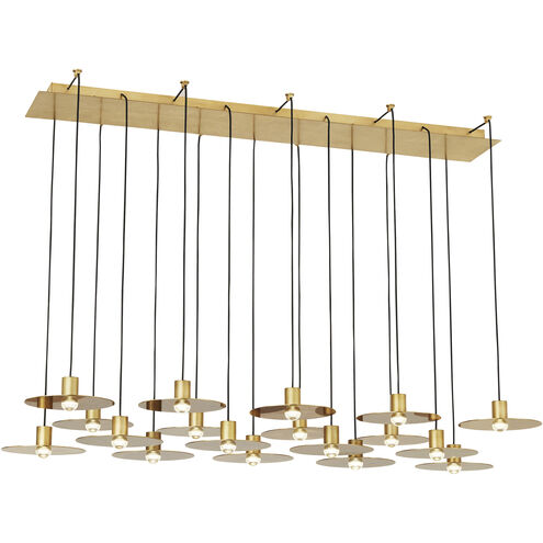 Sean Lavin Eaves LED Natural Brass Chandelier Ceiling Light, Integrated LED