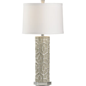 Marketplace 29 inch 100 watt Grey and Silver with Silver Leaf Table Lamp Portable Light