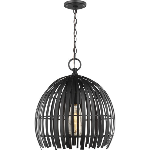 Hanalei 1 Light 11.5 inch Midnight Black Pendant Ceiling Light