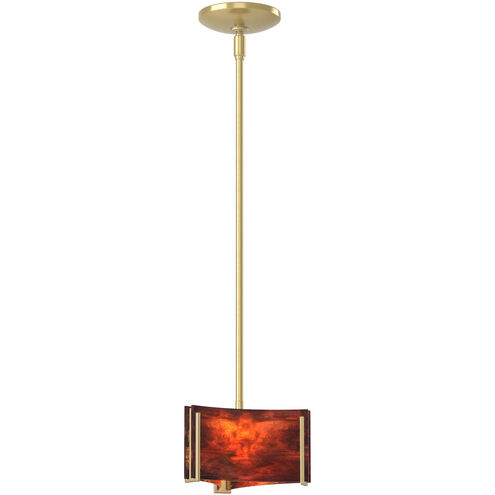 Exos Delta 1 Light 8 inch Modern Brass Mini Pendant Ceiling Light in Topaz