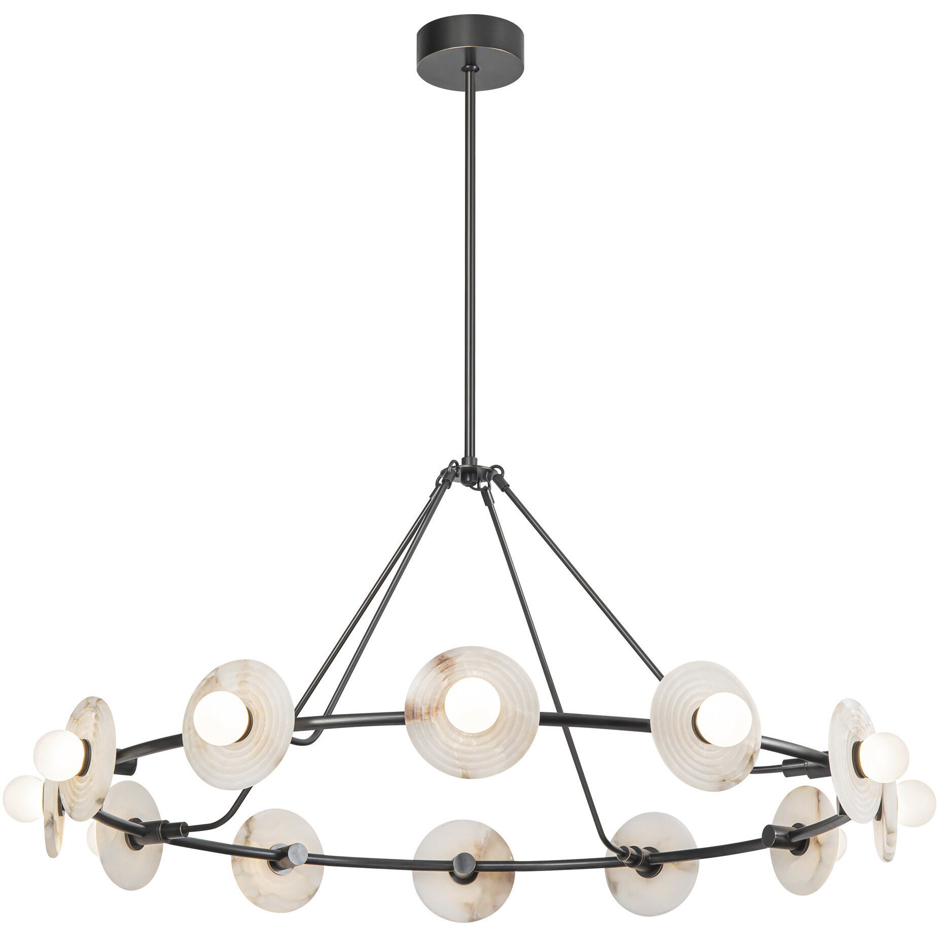 Dahlia LED 46.5 inch Urban Bronze/Alabaster Chandelier Ceiling Light