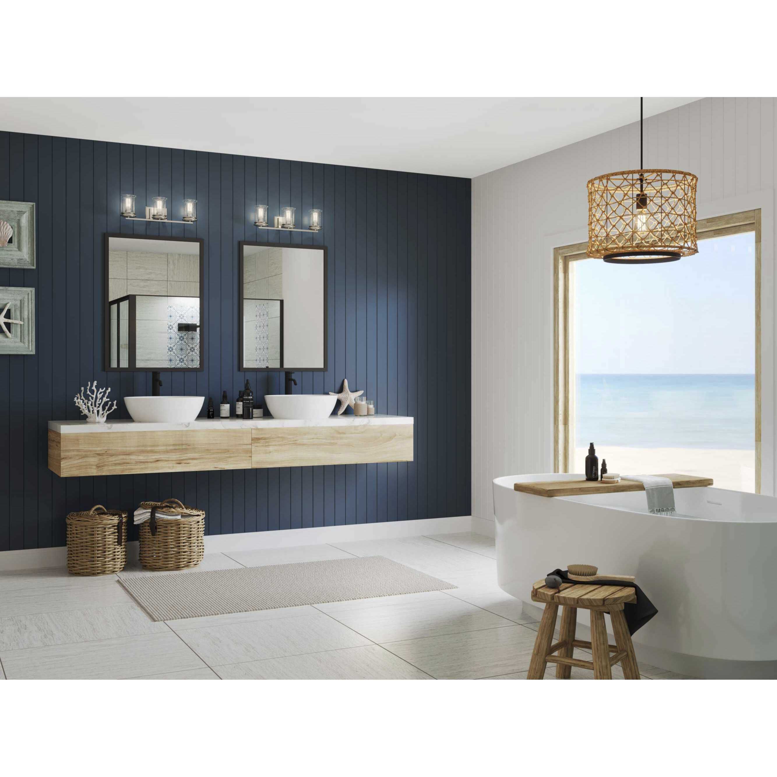 Winslett 3 Light 24 inch Brushed Nickel Bath Vanity Wall Light