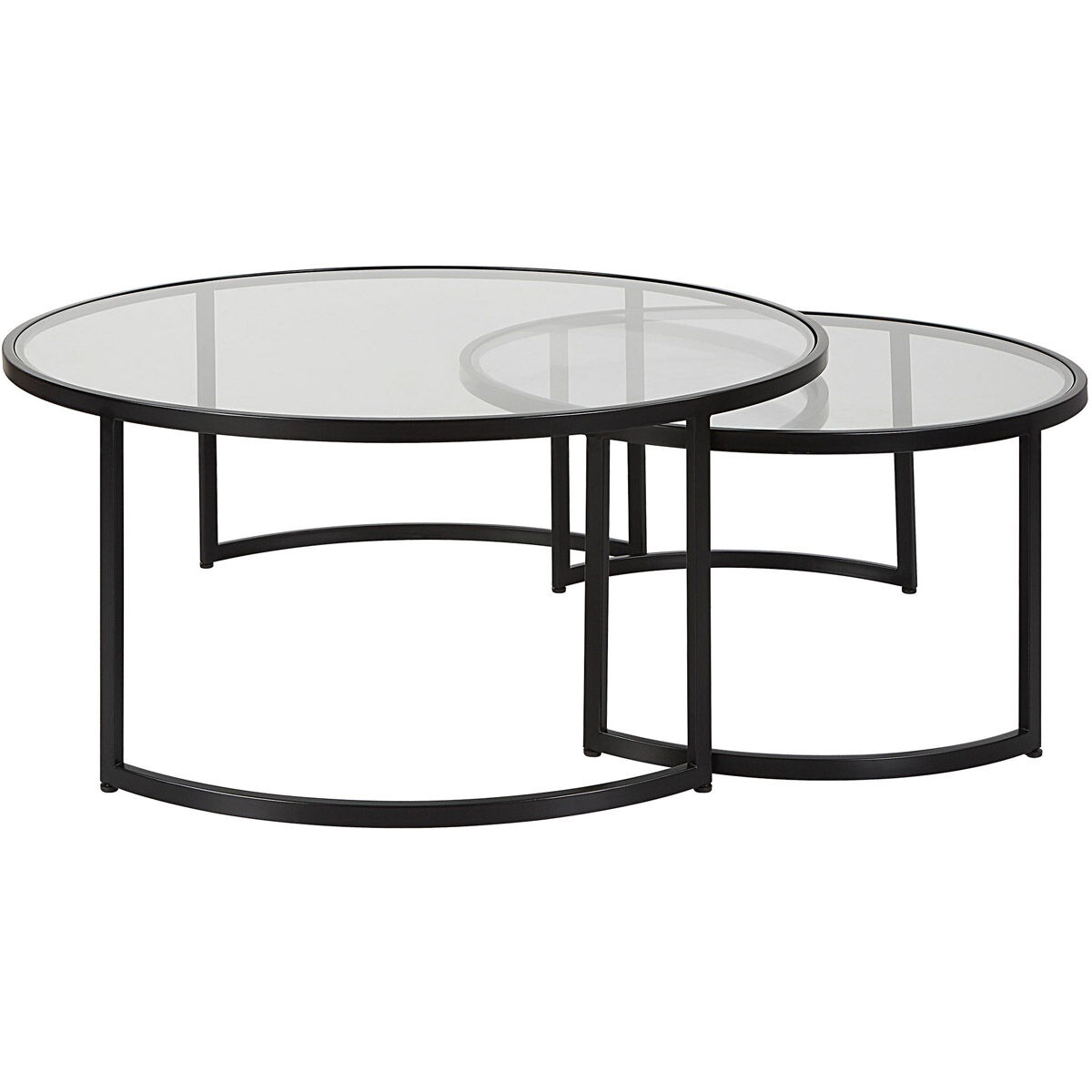 Rhea 42 X 18 inch Satin Black Nesting Coffee tables, Set of 2