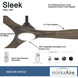 Sleek 60 inch Oil Rubbed Bronze with Seasoned Wood Blades Ceiling Fan