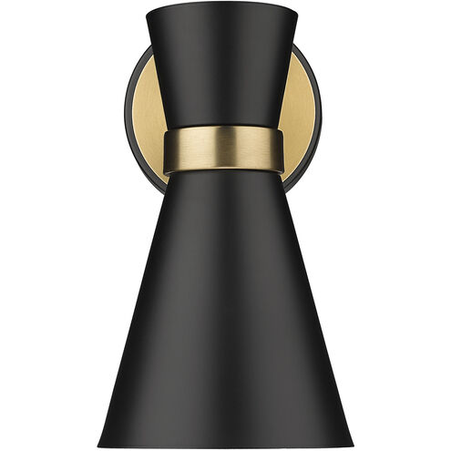 Soriano 1 Light 5.5 inch Matte Black and Heritage Brass Wall Sconce Wall Light