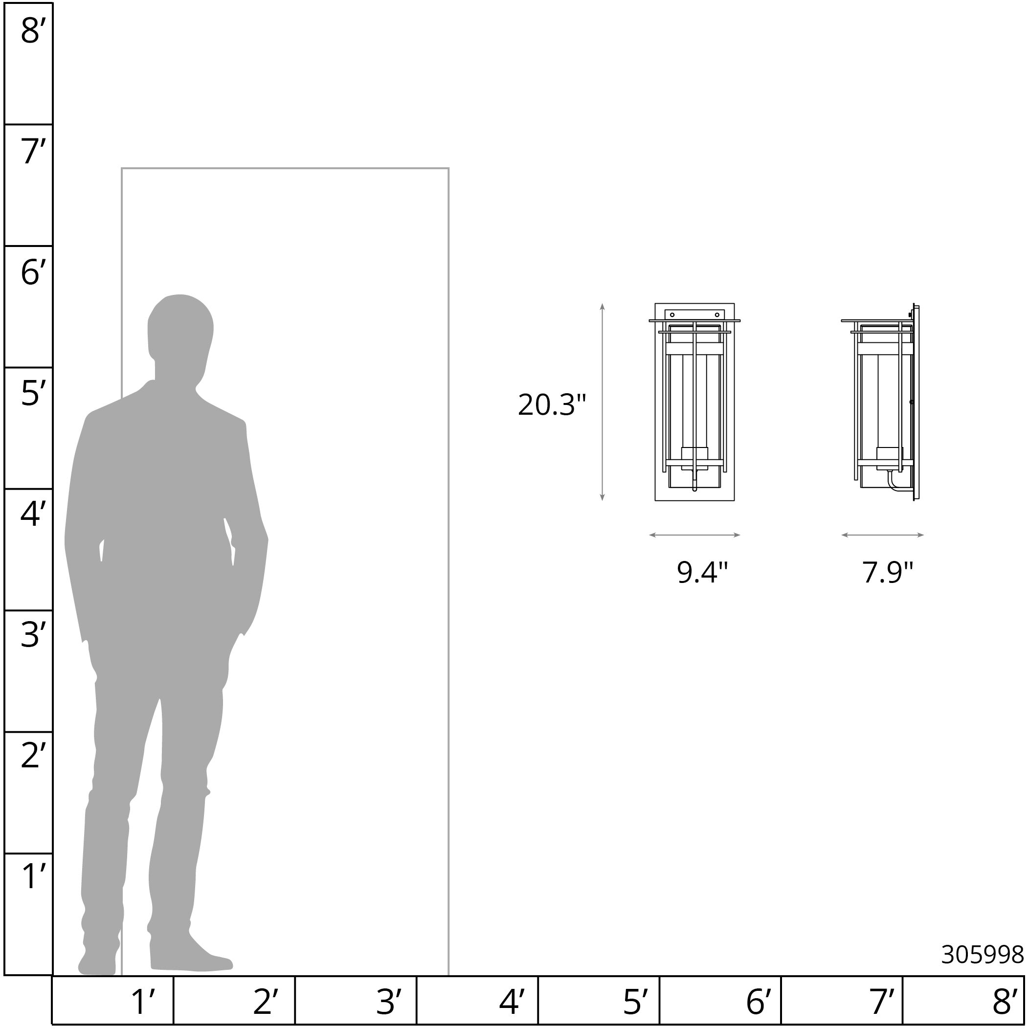 Torch 1 Light 20.3 inch Coastal Dark Smoke Outdoor Sconce, Large