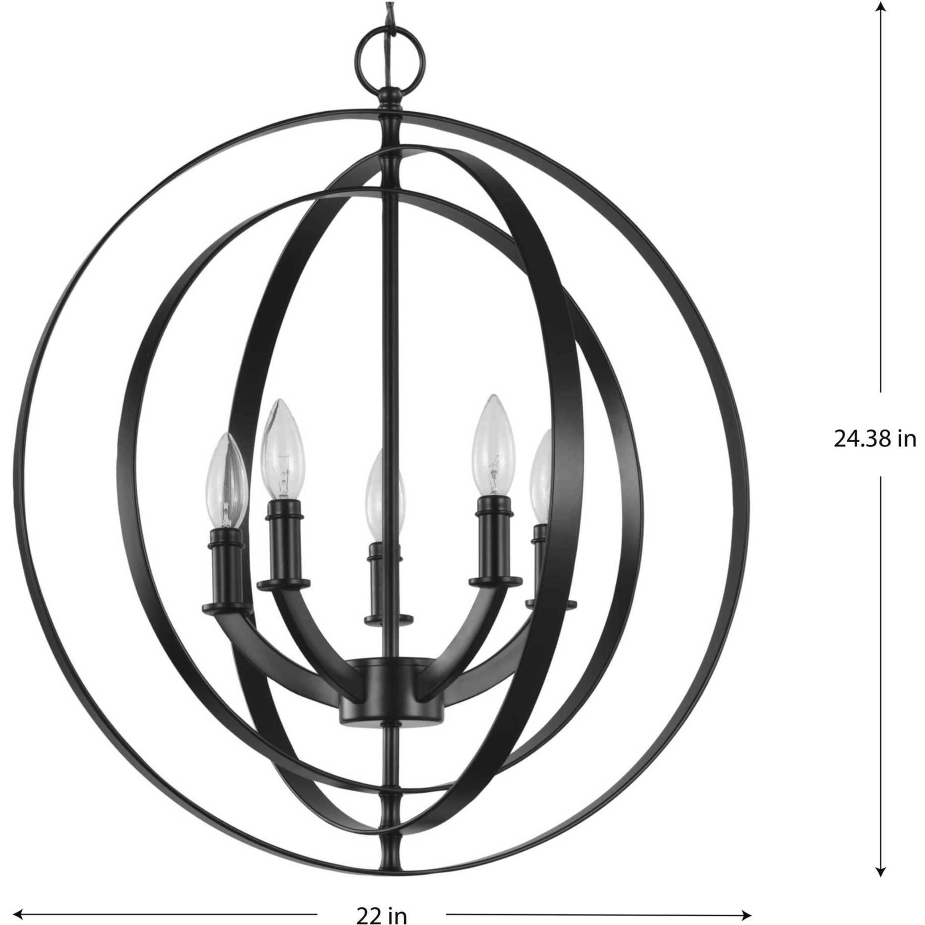 Equinox 5 Light Matte Black Pendant Ceiling Light