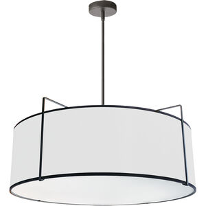 Trapezoid 4 Light 24 inch Black with White Pendant Ceiling Light