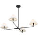 Stella 4 Light 41 inch Matte Black Chandelier Ceiling Light