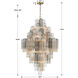 Addis 20 Light 31.5 inch Aged Brass Chandelier Ceiling Light in Tronchi Glass Autumn