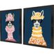 Miami Alpaca / Miami Giraffe / Miami Lion Blue and Pink and Yellow and Orange Framed Art, Propac