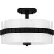 Baud 2 Light 14 inch Matte Black Semi-Flush Mount Ceiling Light