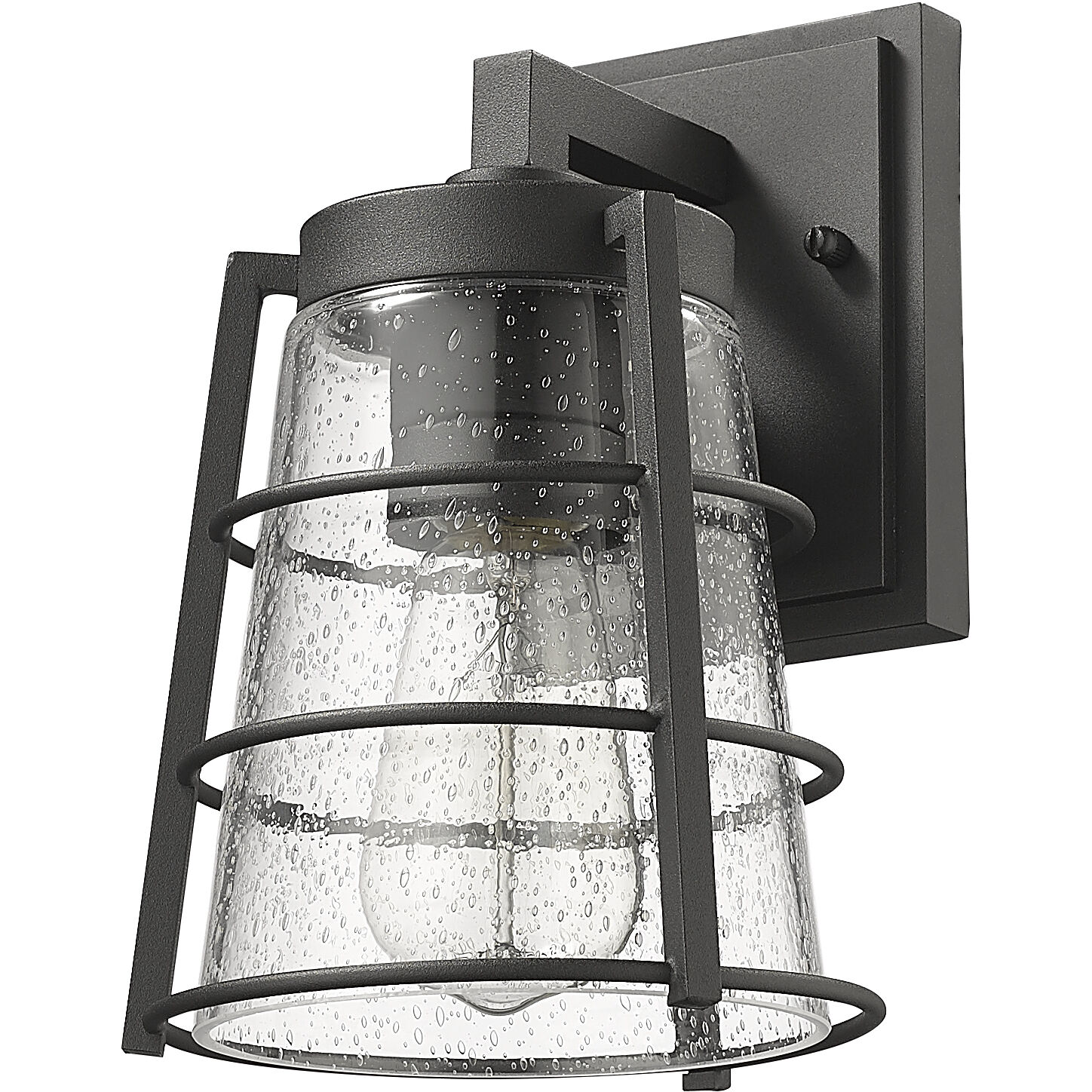 Helix 1 Light 9.25 inch Black Outdoor Wall Light