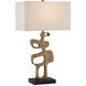 Mithra 29 inch 100 watt Antique Brass and Black Table Lamp Portable Light