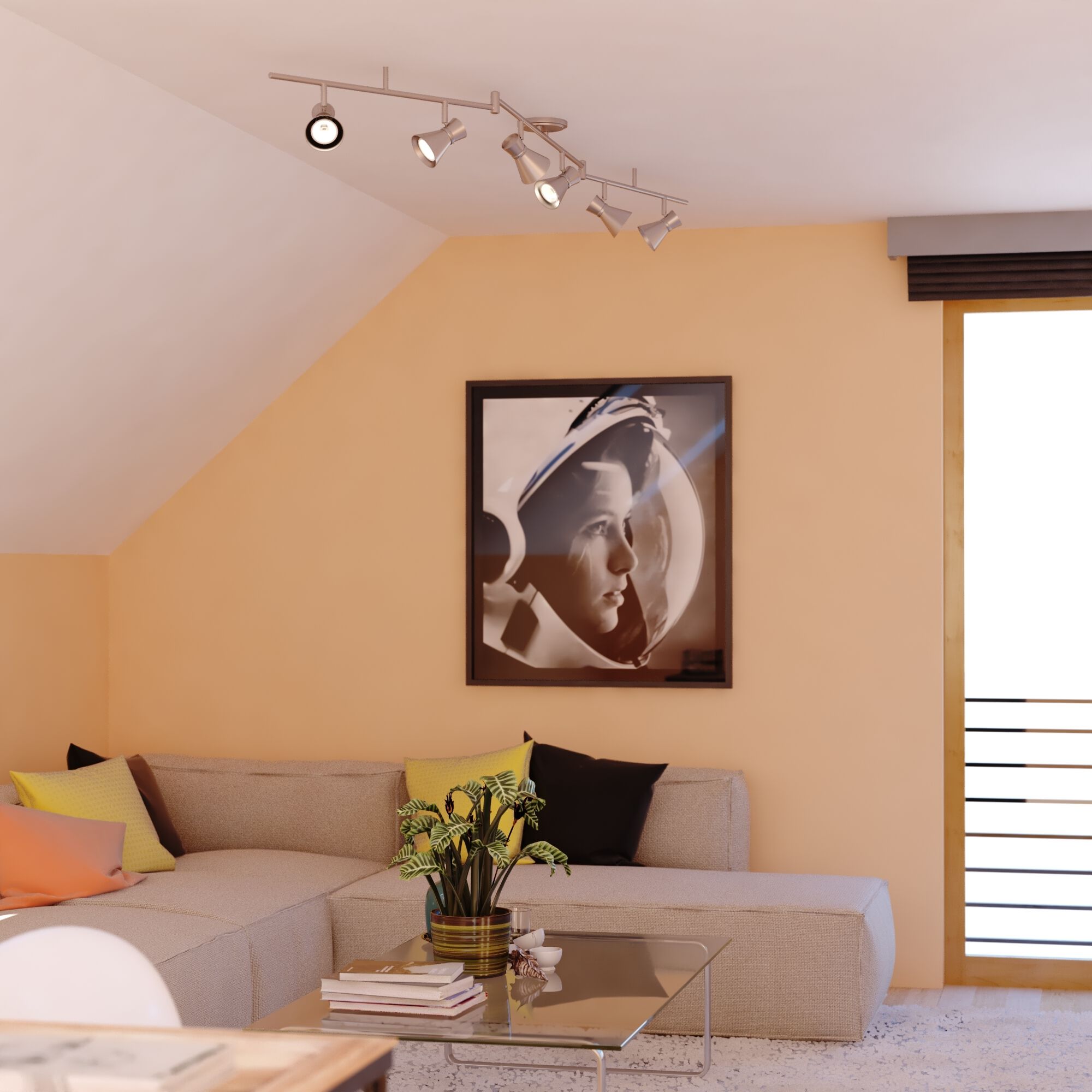 Alto 6 Light 120 Brushed Nickel and Chrome Directional Light Ceiling Light