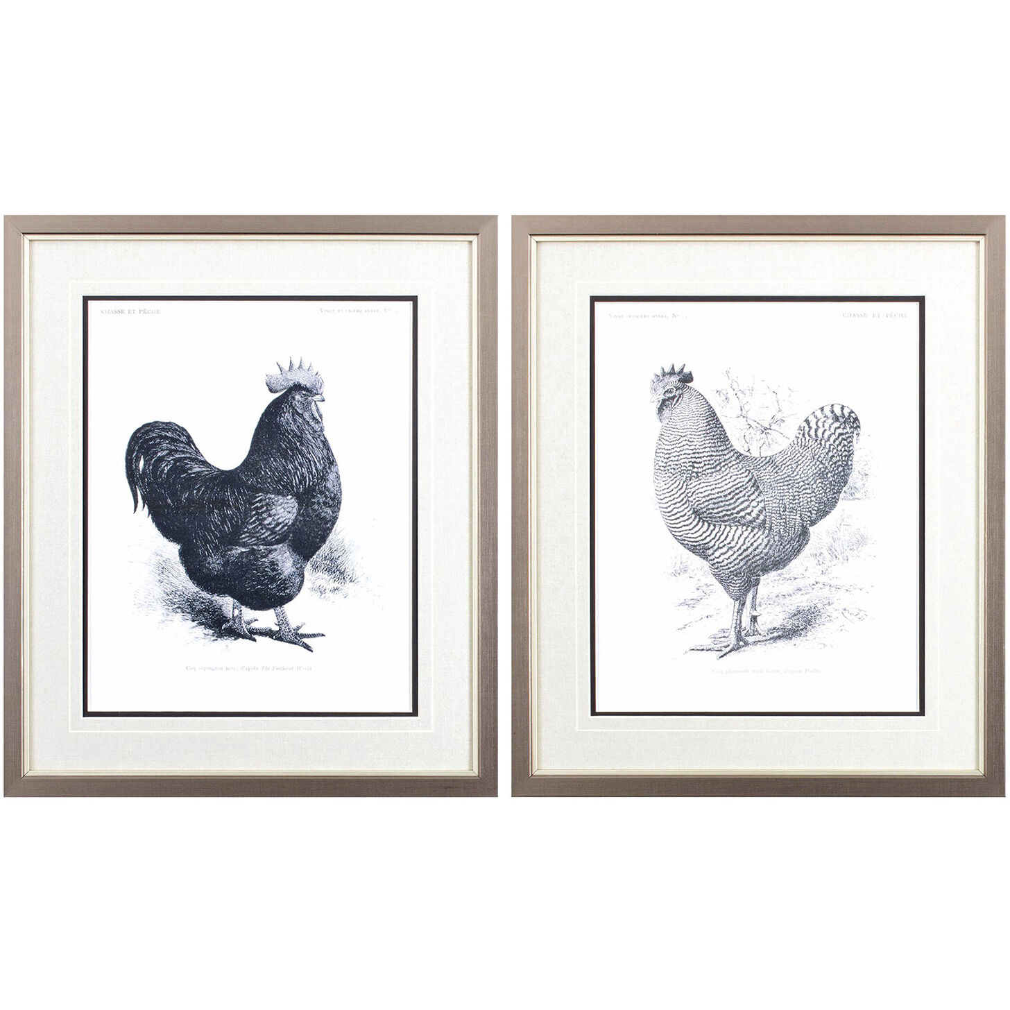 Vintage Farmhouse Black and White and Neutral Framed Art, Propac