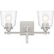 Antonia 2 Light 17.38 inch Brushed Nickel Bath Vanity Light Wall Light