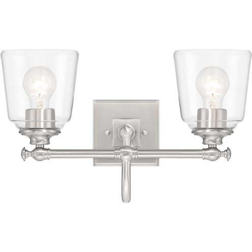 Antonia 2 Light 17.38 inch Brushed Nickel Bath Vanity Light Wall Light