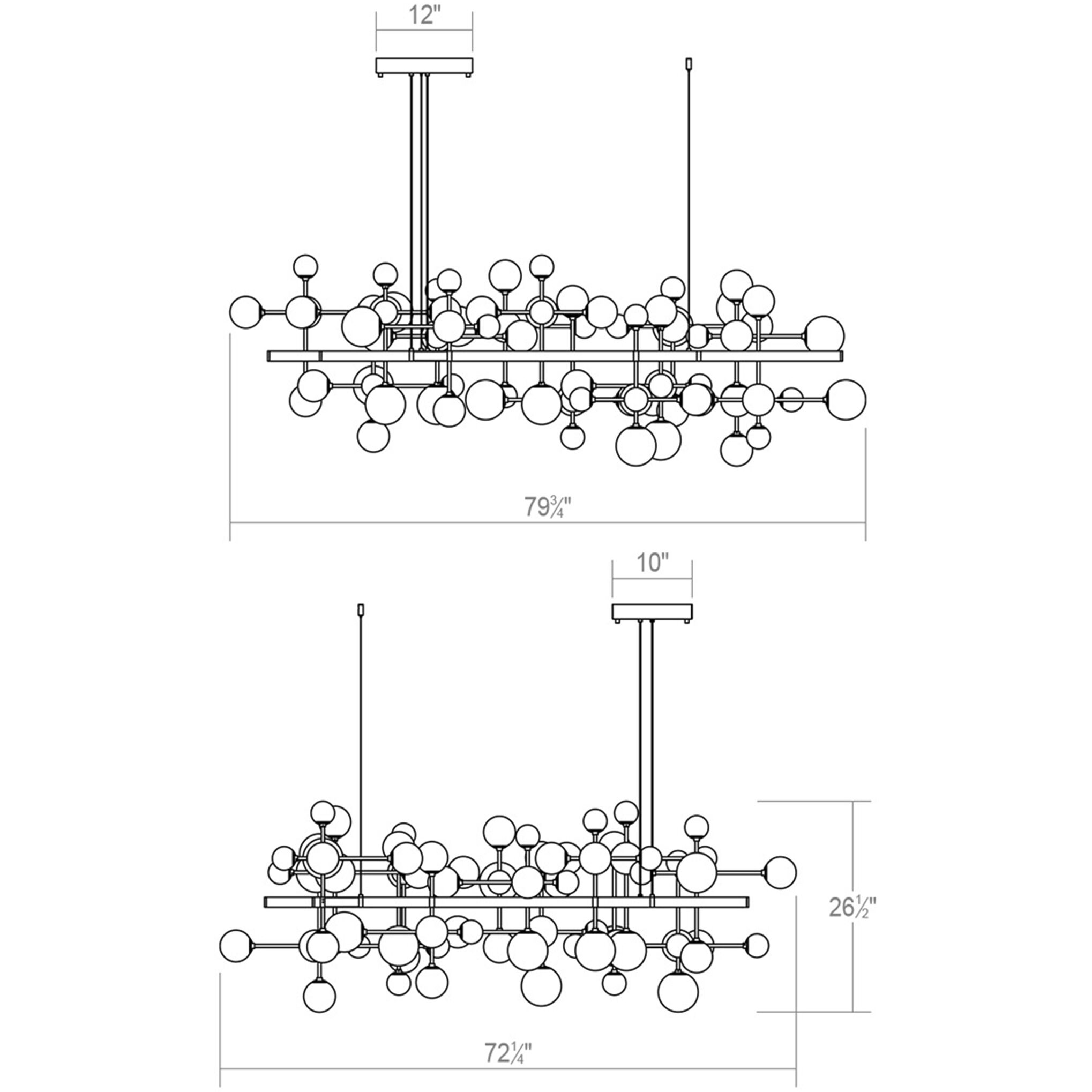 Nebula LED 79.75 inch Satin Nickel Chandelier Ceiling Light
