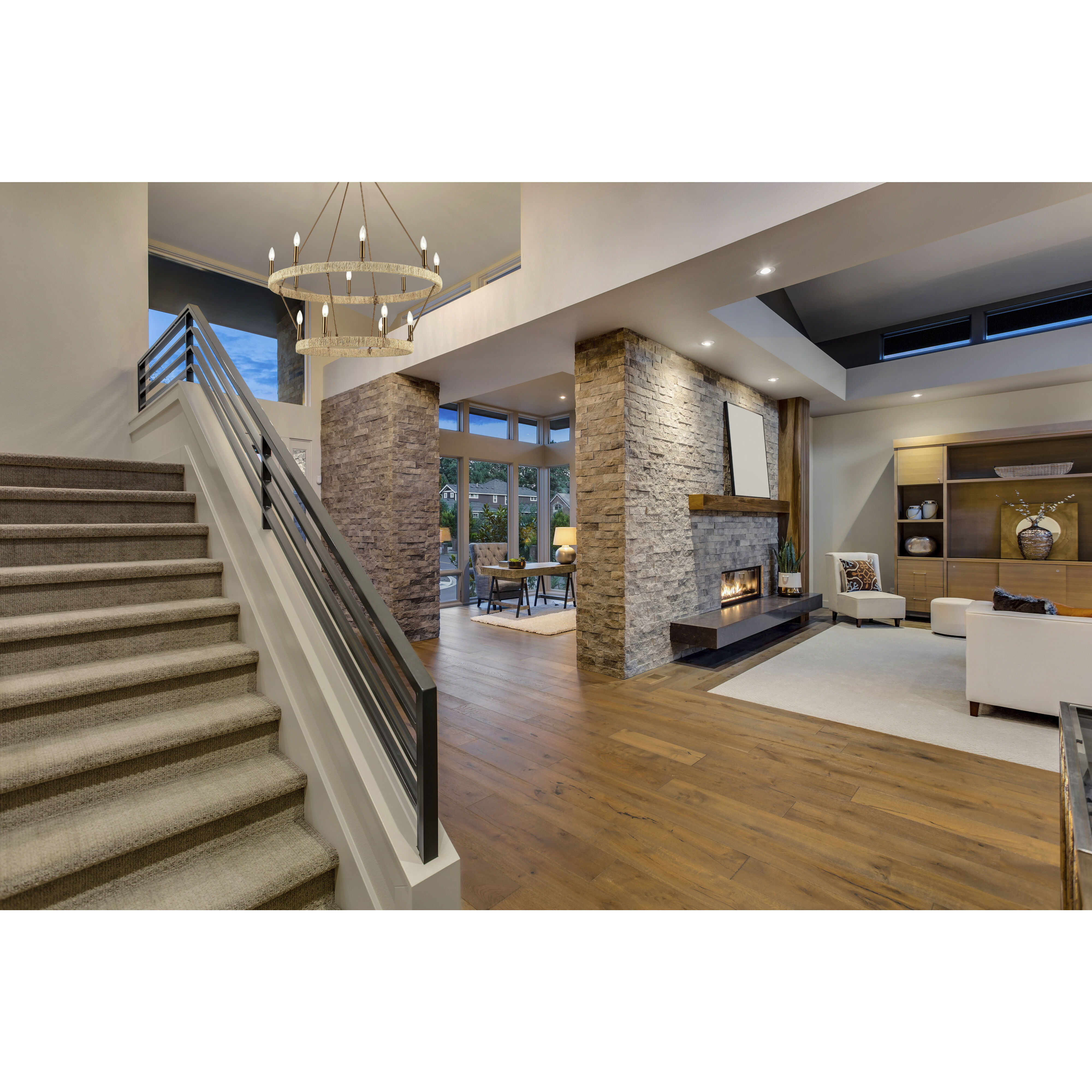 Abaca 14 Light 36 inch Satin Brass Chandelier Ceiling Light