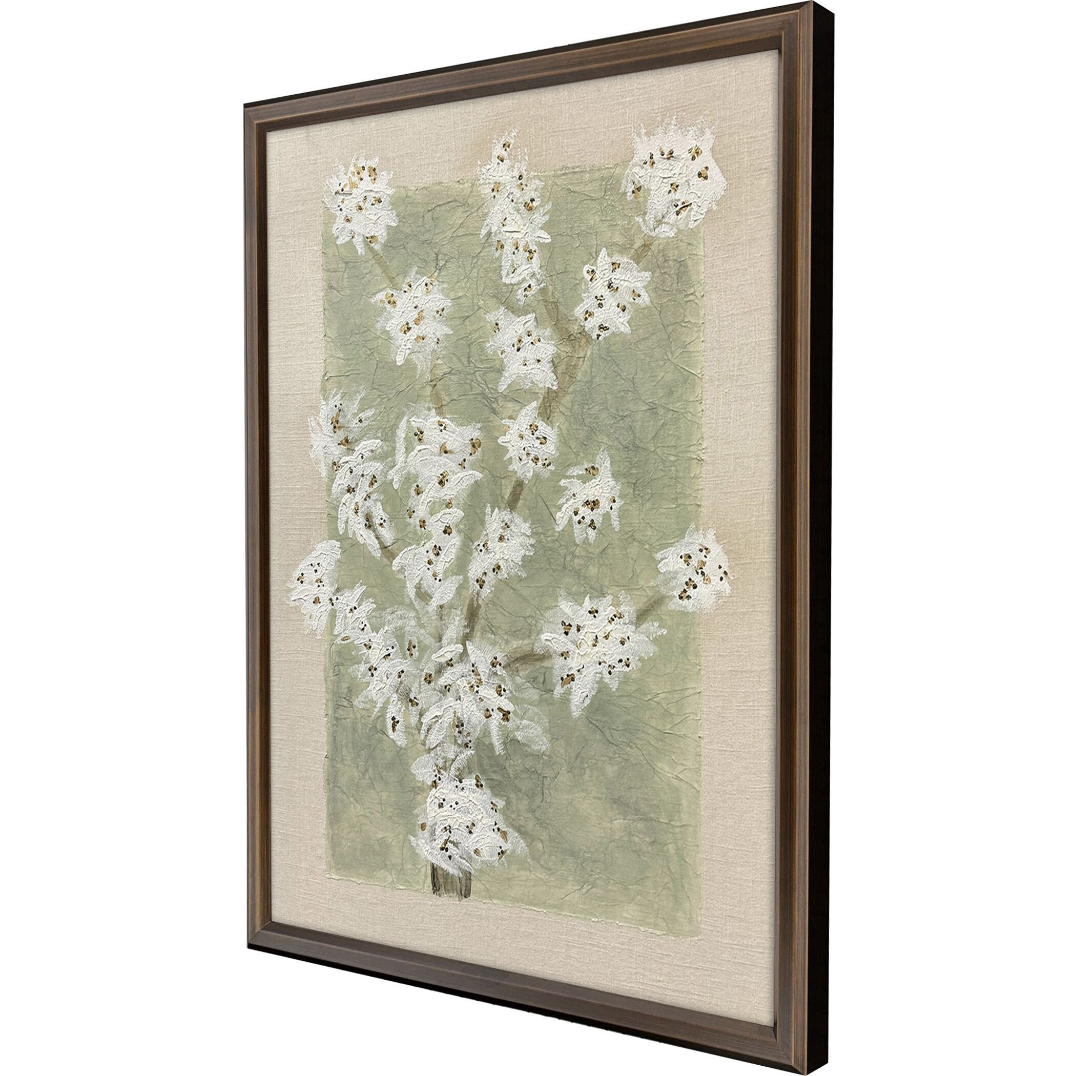 Spring Renewal Green and Beige and Brown and Metallic Framed Art, The Studio
