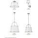 Clarke 4 Light 24.5 inch Polished Nickel with Matte White Indoor Chandelier Ceiling Light