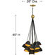 Lisa McDennon Nula 15 Light 26 inch Shell Black with Gold Leaf Indoor Chandelier Ceiling Light