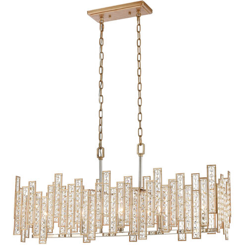 Swissvale 5 Light 34 inch Polished Nickel Linear Chandelier Ceiling Light
