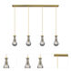 Owego 4 Light 48.88 inch Brushed Brass Linear Pendant Ceiling Light in Light Smoke Glass